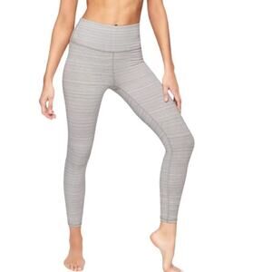 Athleta High Rise Jacquard Chaturanga Leggings Tights Textured Silver